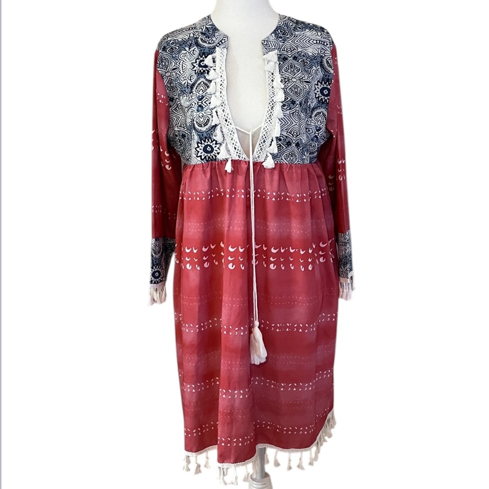 NWT Boutique Bohemian Patterned Kimono Dress